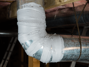 Properly sealed air duct.