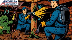 Crawlspace illustration showing hidden threats like mold, rodents, and water damage
